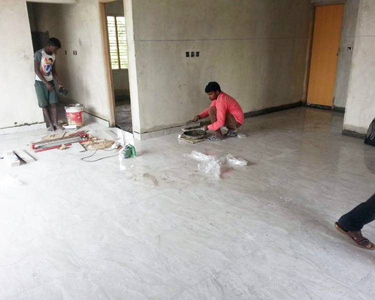 interior floor tiles laying